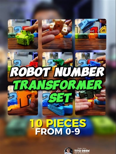 Transformers Number Robot Toy Set - 10 PCS Vehicles