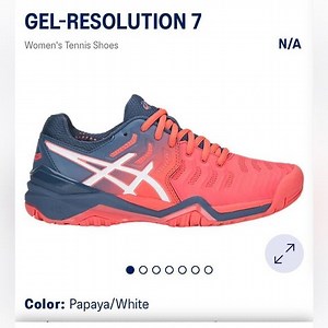 Asics gel resolution 7 | size  9.0 sneakers papaya / white / blue