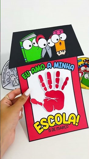 Atividade Criativa para o Dia da Escola | Cenário 3D e Moldura da Mãozinha