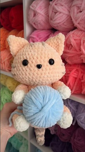crochet a cat plush with me 🐱 #crochet #amigurumi