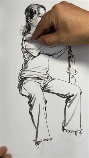 A beautiful girl waits for the bus #pencildrawing #pencilart #artwork #pencilsketch #portraitdrawing #usa #artist #europe #unitedstates | PencilArt