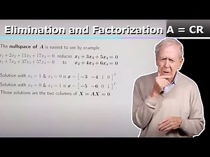 Elimination and Factorization A = CR