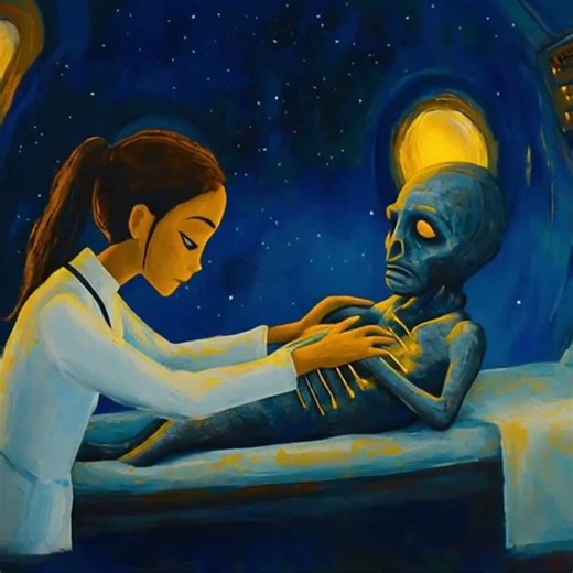 human nurse pulls unconscious alien from crashed ship [short]