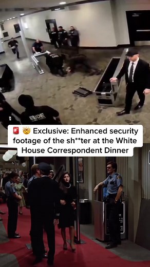 🚨 🤯 Exclusive: Enhanced security footage of the sh**ter at the White House Correspondent Dinner 独占：ホワイトハウス記者協会晩餐会での事件に関する強化された警備映像が公開された！