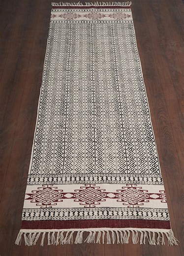 Cotton Runner Rug, Block Print Rug Geometric Rug, Stair Runner Rug, Outdoor Runner, Floor Runner Rug, Area Rug, Table Runner, Gift for Him - Etsy