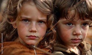 Kids learning archery skills in a serene autumn forest setting
