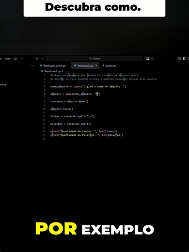 Entenda a Diferença Ler e Escrever em Arquivos com W #deviniciante #cursodeprogramação #algoritmo #pythonanddjangofullstackwebdeveloper #programming #programaçao #codigo #programa #windows #arquivo #lendo #javascript #brasil #dev #python #programação #VsCode #programar