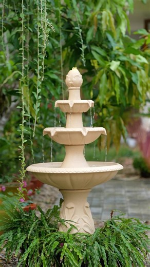 Easy To Install Water Fountain ⛲️ 🌱 #craftyhome #garden #homedecor #craftyliving #homeplants #diy