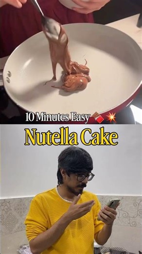 Nutella Cake 🍫 in a Pan 💥🧨