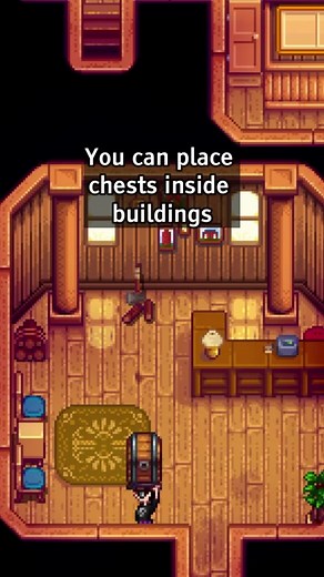 You can place chests inside buildings in Stardew Valley as long as they do not block pathways. I do this to make gift giving easier and I do not have to remember as much. #stardewvalley #stardewvalleytips #stardewvalleyedit #gamingontiktok