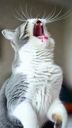 Yawning Cat Goes Full Stretch! 😹