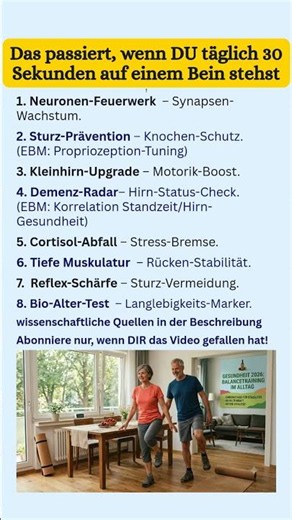 Das passiert, wenn DU täglich 30 Sekunden auf einem Bein stehst