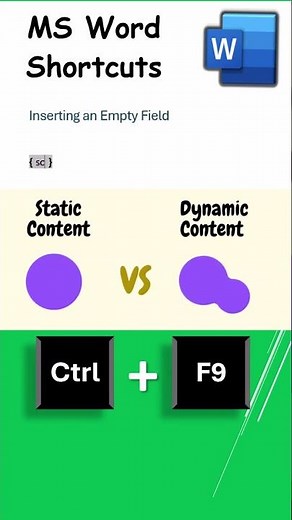 How to Insert an Empty Data Field using Keyboard Shortcut Keys in MS Word Document