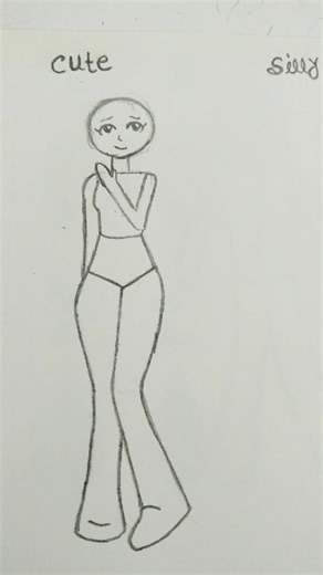 How to draw girl body: Cute, silly & cool ✏️ #body #sketch #girl #shorts #fyp