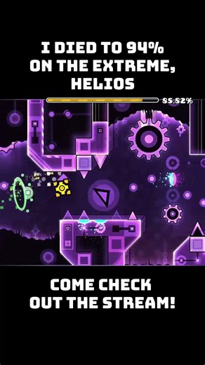 94% fail on Extreme Demon Helios #geometrydash #gd #demon #gaming