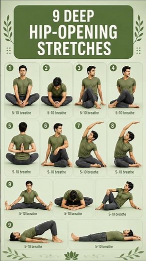 9 Deep Hip Opening Stretches | Unlock Tight Hips & Flexibility #hipstretch #stretch #easystretch