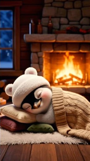 Kai’s Cozy Nap Time by the Fire 🔥 #asmr #cuteanimals #3danimation
