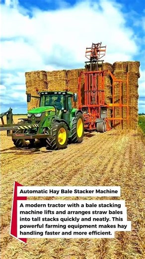 Automatic Hay Bale Stacker Machine #tractor #farming