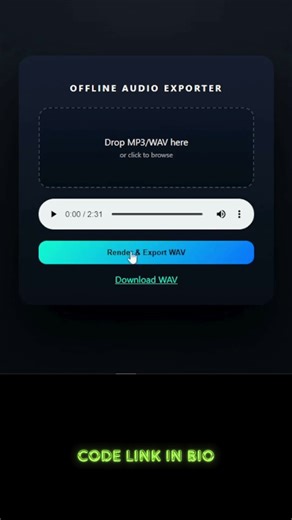 Built a DAW-style offline MP3 - WAV audio exporter using JavaScript