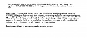 Read the scenarios below. In each scenario, underline Pull Fact... | Filo