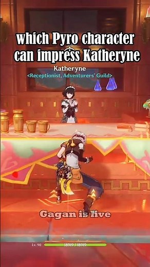 which Pyro character can impress Katheryne #genshinimpact #hoyocreators #GenshinCreator #GCU