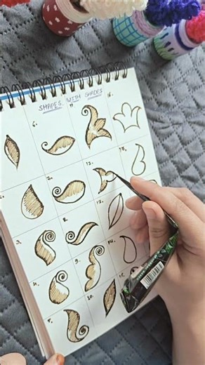 ✨ Easy Mehndi Shapes with shades for Beginners | Step-by-Step Practice ✨