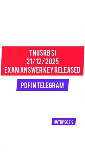TNUSR SI 2025 ANSWER KEY RELEASED NOW 🥴 #tnusrb #tnusrbsi #answerkey #tnpsc7s #shorts