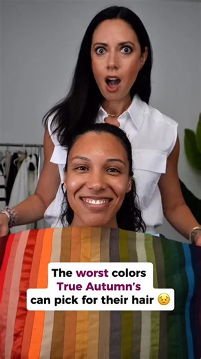 Julia Dobkine on Instagram: "What True Autumns should NEVER do If you’re a True Autumn, one of the biggest mistakes you can make is going blonde. Here’s why. Your palette is built on warmth, depth, and softness. Your natural beauty shines when your colors stay rich and grounded, think honey, bronze, chestnut, and caramel brown. When you go blonde, especially lighter or powdery shades, the hair color works against you. Instead of brightening your face, it often makes you look pale, tired, and was