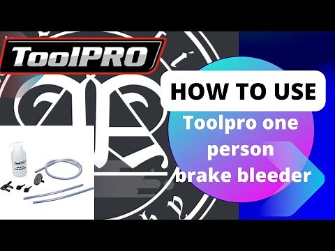 Toolpro one person brake bleeder, how to use