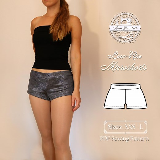 Low-rise Micro Shorts Sewing Pattern: Beginner-friendly PDF (XXS-L) - Etsy
