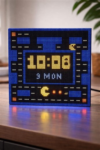 Animated Pac-man LED Clock – Retro Pixel Art Game Room Decor - Etsy
