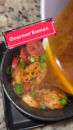 Delicious Gourmet Ramen Recipe with Shrimp and Turkey Sausage