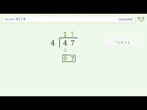 47/4 Long Division — Step-by-Step | Tiger Algebra Solver
