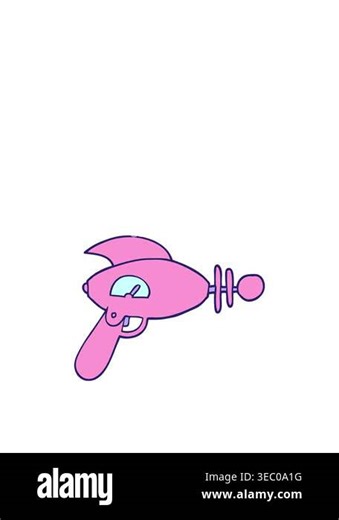 jumping motion animation of drawing of a ray gun Stock Video Footage - Alamy