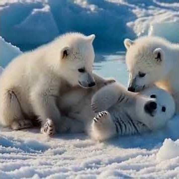 Adorable Polar Bear Cubs Playing in the Snow ❄️🐾 | Cutest Arctic Wildlife Moment ep5