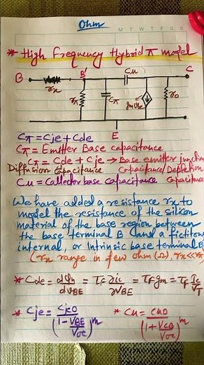High Frequency Hybrid pi Model