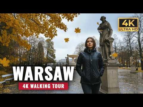 Discover Warsaw in Golden Fall Colors – 4K Walking Tour – Poland