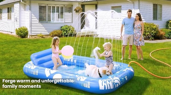Watch Inflatable Tanning Pool Lounger Float with Sprinkler on Amazon Live