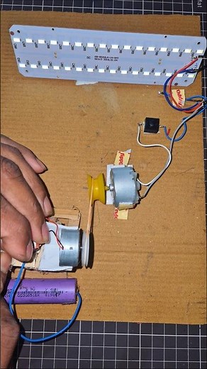 homemade LED lighting setup powered using a DC motor #experiment #diy #electronics #shorts
