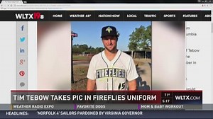 Tim Tebow Takes First Pic in Fireflies Uniform