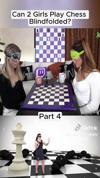 Can 2 Girls Play Chess Blindfolded #chess #battle #chessgame #chessmaster