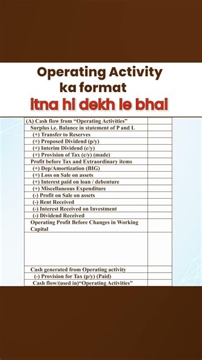 Operating activity format 🔥‪@SaiVinayakAccountancyClasses‬ #boardexam2026 #commercestudents