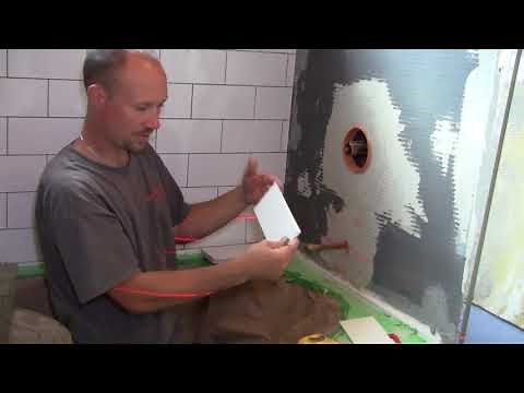 How to Tile a Bathroom 34: Tiling the First Row