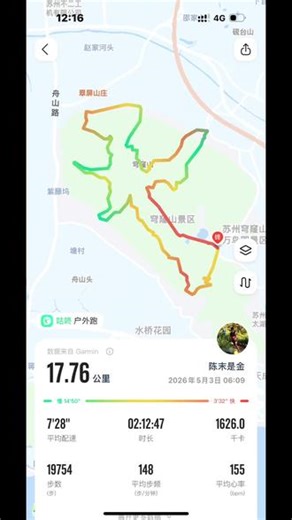 #越野跑 #小恐龙 今日解锁苏州小恐龙越野路线，总共2圈半45.5公里 累计爬升2700， 第一圈云神带飞212，第二圈带毛毛跑有氧230，第三个半圈和天仙姐姐恢复跑，又是强度拉满的一天