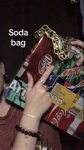 Throwback to the og soda bag. Which is ur favorite to drink? 🥤 Mine -> Dr Pepper Idk why I breathed so heavy at the end. #asmr