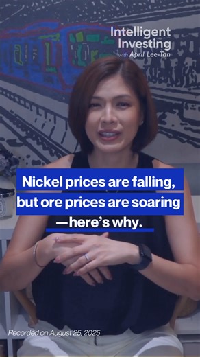 Nickel prices are falling, but ore prices are soaring—here’s why. Get the full breakdown on the newest episode of Intelligent Investing, on YouTube @apriltanofficial! #IntelligentInvesting #MarketUpdates | April Lee Tan