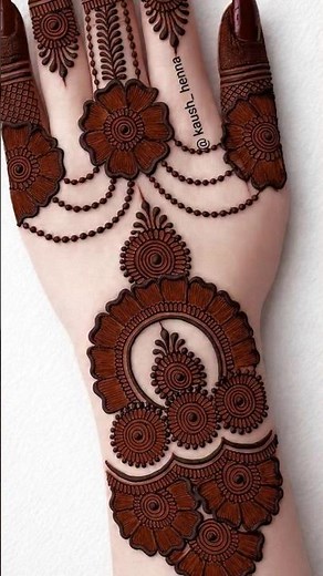 simple easy stylish mehndi design for back hand| #mehndi #hennadesign #mehandi #mehndidesign