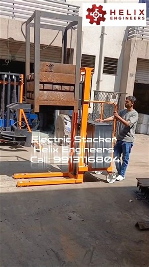 Electric Stacker Manufacturer in Ahmedabad, India – Helix Engineers #ytshorts #stacker #hydraulic