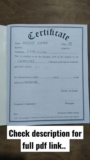 Chemistry class 12 term 2 practical copy #shorts