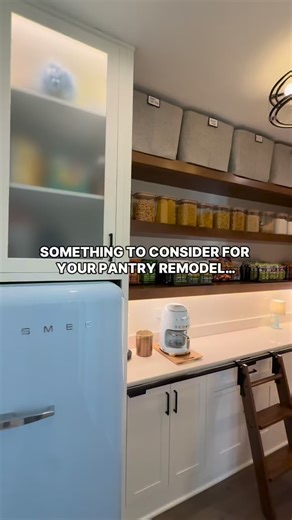 This pantry project has been one for the books 😍 Installing this beautiful mini library ladder has been a gamechanger for the look and function of this pantry. This ladder not only maximizes storage from floor to ceiling, but ties in the warmth of the wood features in the kitchen to create a consistent flow of design throughout the entirety of the space. What do you think of this mini library ladder? 💭 #pantryorganization #pantry #pantrygoals #organization #remodel | The Lifestyle Group